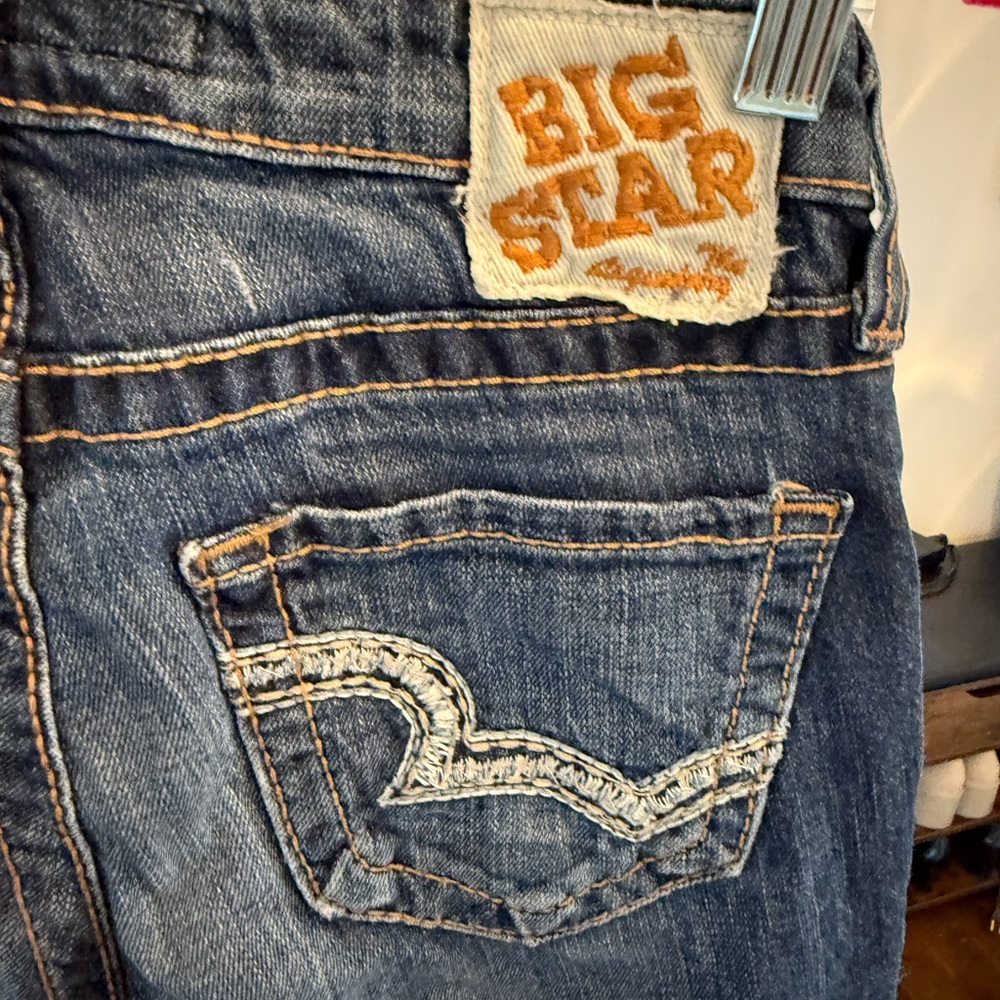Big Star Casey Low Rise  Dark Blue Boot Cut Jeans Size 25r - Picture 7 of 13